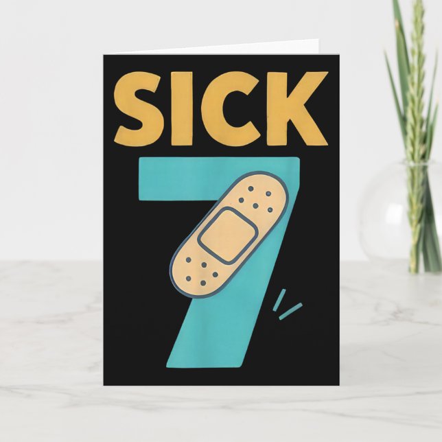 Carte Mème de jeu de mots amusant Sick Seven 6 7 Six Sev (Devant)