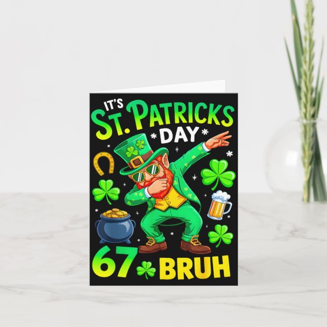 Carte Mème de la Saint-Patrick Bruh six sept dabbing (Devant)