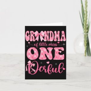 Carte Mémé de Little Miss Onederful Bow 1er Anniversaire