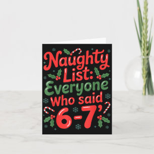 Carte Mème de Noël drôle 6-7 tenue d'humour Liste des vi