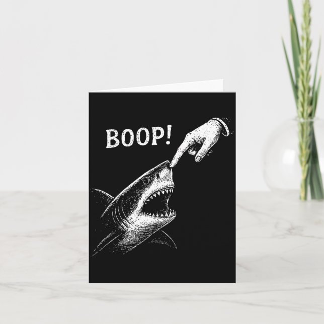 Carte Mème de requin Boop drôle Humour de requin drôle (Devant)
