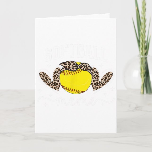Carte Mème de softball Mémé coeur Mème d'une plaque de s (Devant)