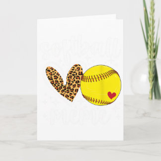 Carte Mème de softball Mémé cœur Mème d'une plaque de so