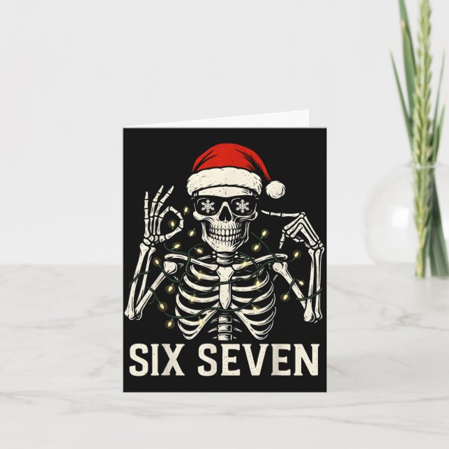 Carte Mème de squelette de Noël 67 avec chapeau de Père  (Devant)