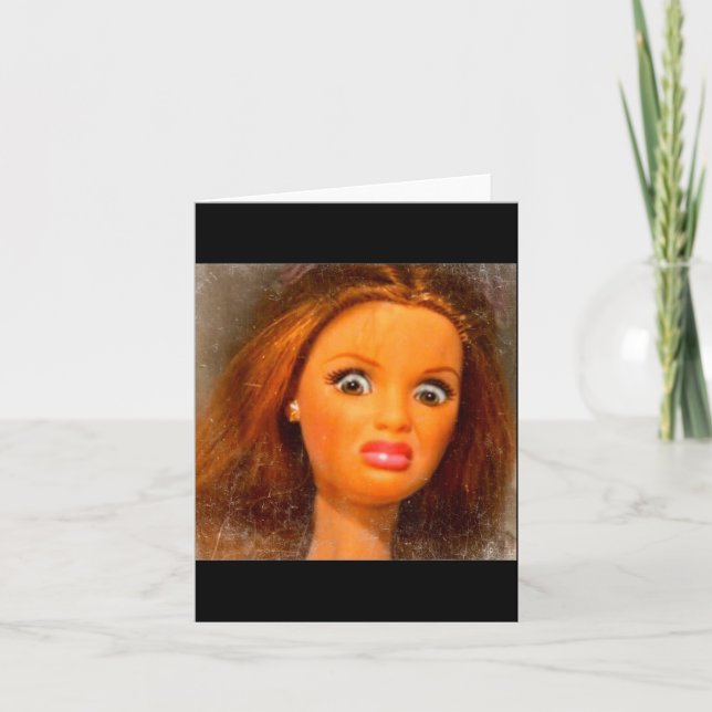 Carte Mème de visage de poupée dégoûtant drôle  (Devant)