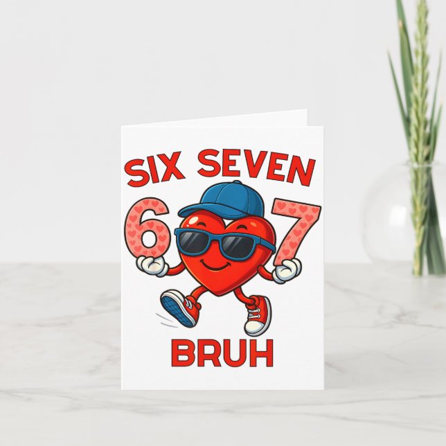 Carte Meme Drôle 67 Six Sept Bruh Cœur Saint Valentin Ho (Devant)
