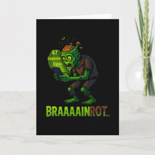Carte Mème drôle de cerveau pourri de zombie 6 7 Hallowe