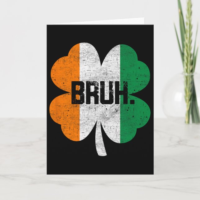 Carte Mème drôle de salutation de frère Bruh Saint-Patri (Devant)