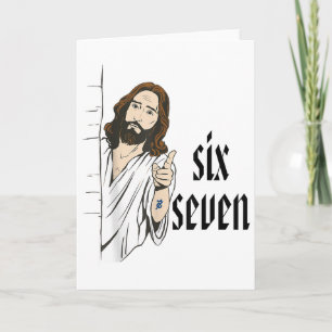 Carte Mème drôle Six Sept Brainrot 6 7 Viral Gen Z 67 T