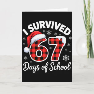 Carte Mème drôle Six Sept Noël J'ai survécu 67 jours