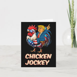 Carte Mème Drôle Trump Jockey de poulet