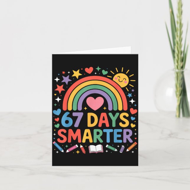 Carte Mème du 67e jour d'école 67 jours plus intelligent (Devant)