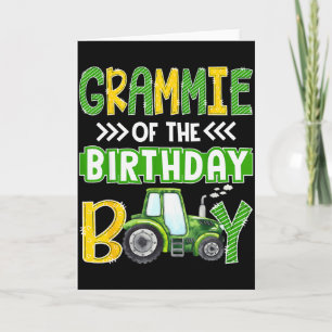 Carte Mémé du garçon d'anniversaire Tracteurs Camions de