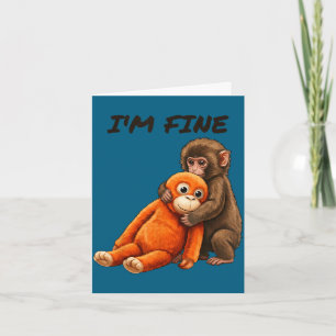 Carte Mème du singe triste frappé avec un jouet orange j