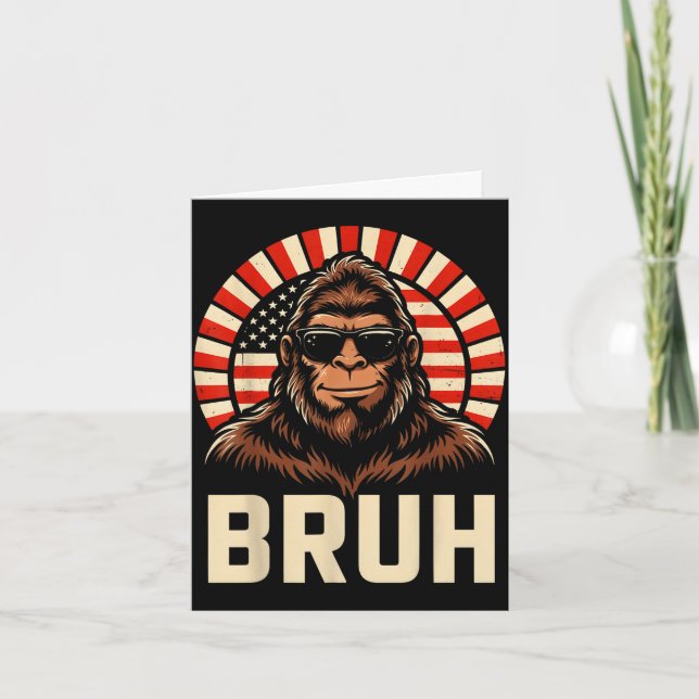 Carte Mème graphique de bigfoot bruh garçons hommes drôl (Devant)