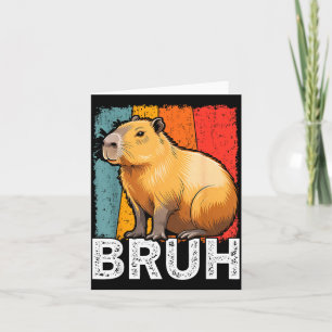 Carte Mème graphique drôle capybara bruh pour garçons fi