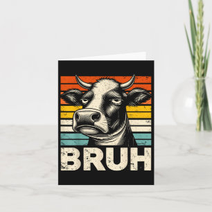 Carte Mème Graphique Drôle Vache Bruh Pour Garçons Fille