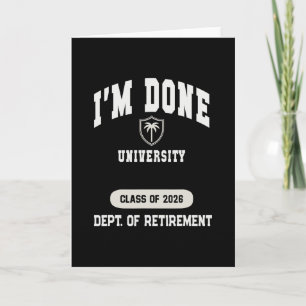 Carte Mémé j'ai fini Université Retraité 2026 Papa Vacan