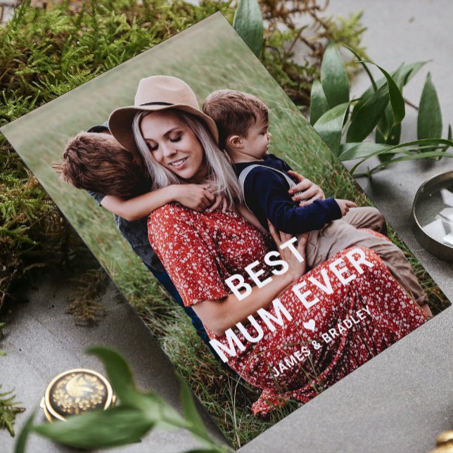 Carte MÊME MEILLEURE MUM JAMAIS Coeur Fête des Mères Pho (Créateur téléchargé)