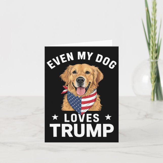 Carte Même Mon Chien Aime Trump Drapeau Usa Bandana (Devant)