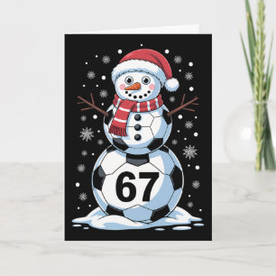 Carte Mème Noël 67 Football Bonhomme de Neige Arbre Drôl