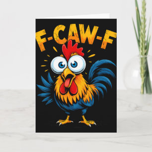 Carte Mémé poule drôle F-caw-f Coq Fcawf