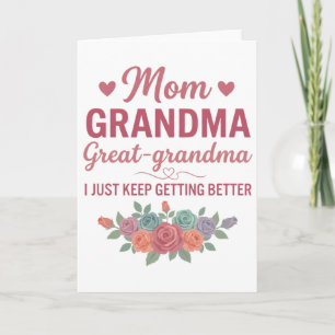 Carte Mémé pour femmes maman mémé arrière-grand-mère