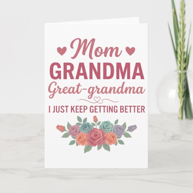 Carte Mémé pour femmes maman mémé arrière-grand-mère (Devant)