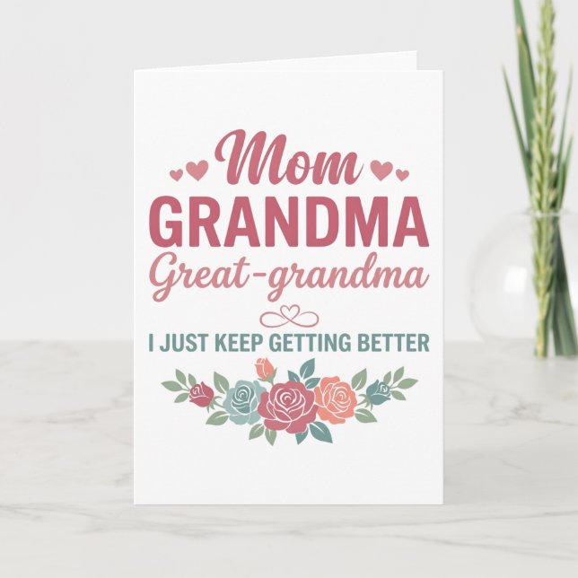 Carte Mémé pour femmes maman mémé arrière-grand-mère (Devant)