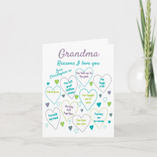 Carte Mémé Raisons pour lesquelles je t'aime Personnalis