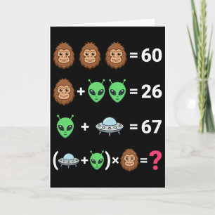Carte Mème viral 6 7 Bigfoot Alien Ufo Équation algébriq