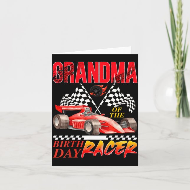 Carte Mémé voiture de course du Racing de l'anniversaire (Devant)