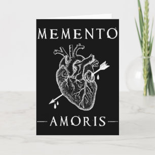 Carte Memento Amoris. Cœur saignant et gothique fléché 