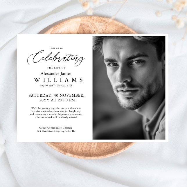 Carte mémoire de célébration de vie minimale pour  (Créateur téléchargé)