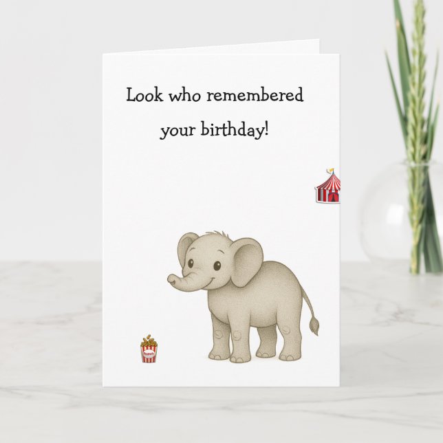 Carte Mémoire d'éléphant drôle Âge Burn (Devant)