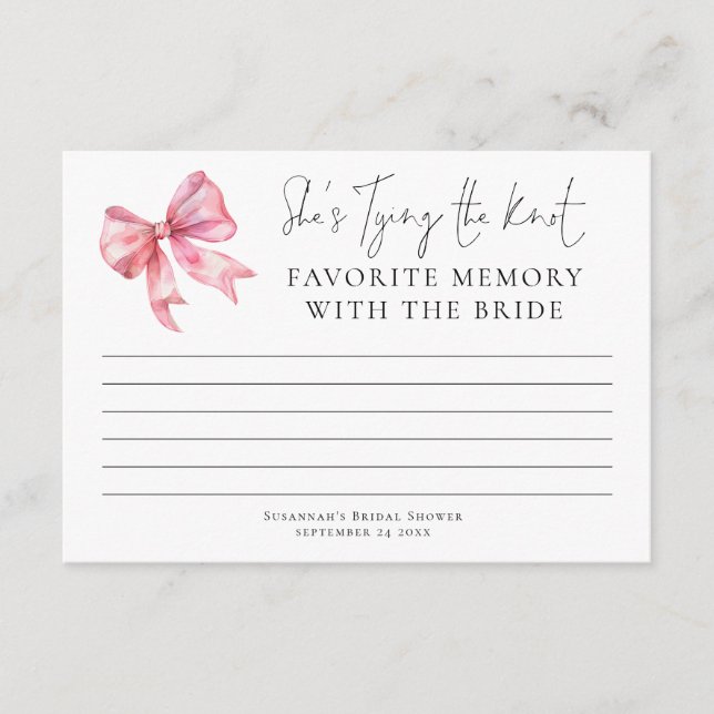Carte Mémoire Favorite Avec Fête des mariées Bride Rose  (Devant)