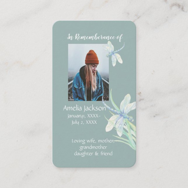 Carte mémoire Memorial Christian Dragonfly (Devant)