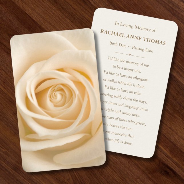 Carte mémoire Rose florale (Floral Rose Memorial Card)