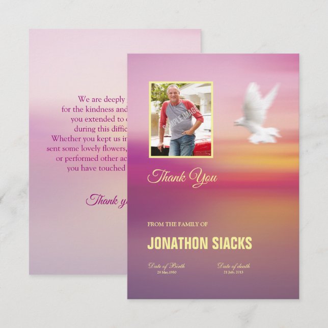 Carte Memorial (Devant / Derrière)