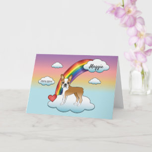 Carte Mémorial Arc-en-Ciel Boston Terrier Fauve et Blanc