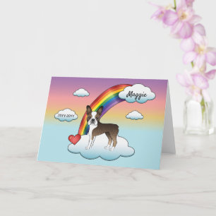 Carte Mémorial Arc-en-Ciel pour Boston Terrier Bringé et