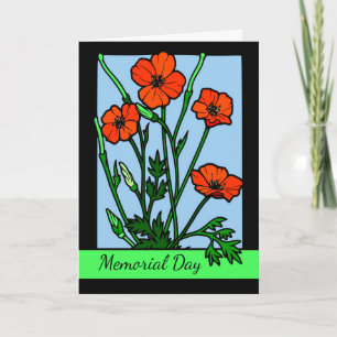 Carte Memorial Day avec Red Poppies