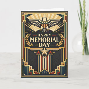 Carte Mémorial de la fête du Travail Art déco patriotiqu