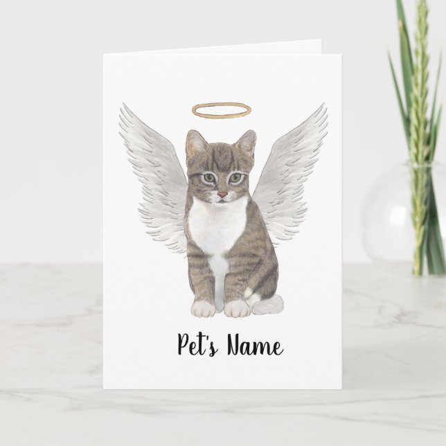 Carte Mémorial de la Sympathie du chat Grey Tabby (Devant)
