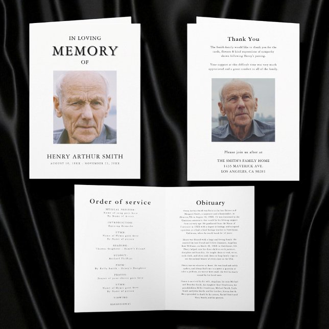 Carte mémoriale simple et moderne (Créateur téléchargé)