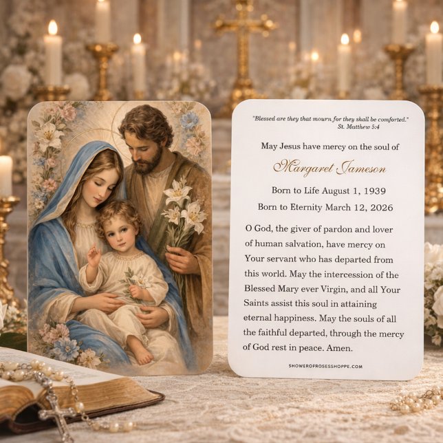 Carte mémorielle funéraire catholique de la Sainte (Créateur téléchargé)