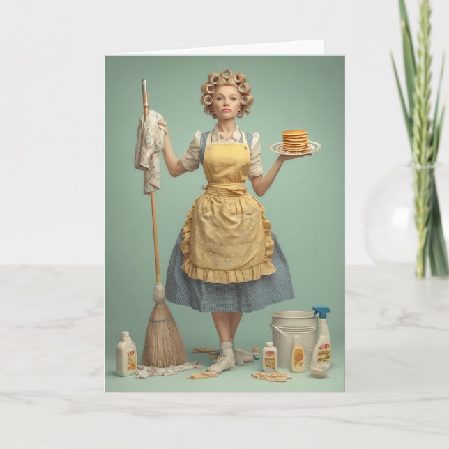 Carte Ménagère Rétro avec Crêpes (Devant)