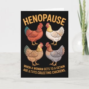 Carte Ménopause drôle amateur de poulet humour de volail
