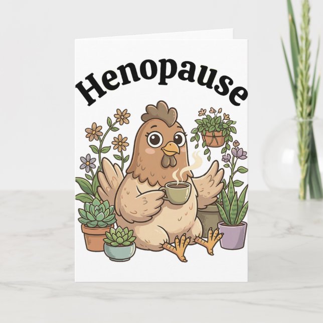 Carte Ménopause drôle Henopause floral Café  (Devant)