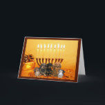 Carte Menorah4 de Chanukah de teckel<br><div class="desc">Se rappeler la famille et les amis pendant la saison de Chanukah est une manière merveilleuse de rester en contact avec les personnes que vous aimez et vous inquiétez environ. J'ai créé ces derniers des cartes de Chanukah de chien avec amour et le soin et moi suis sûrs que n'importe...</div>